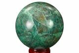 Polished Chrysocolla and Malachite Sphere - Bagdad Mine, Arizona #167663-1